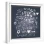 Blackboard Romantic Set-smilewithjul-Framed Art Print