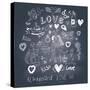 Blackboard Romantic Set-smilewithjul-Stretched Canvas