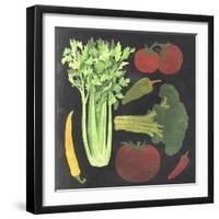 Blackboard Veggies III-Vision Studio-Framed Art Print