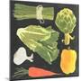 Blackboard Veggies IV-Vision Studio-Mounted Art Print