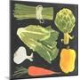 Blackboard Veggies IV-Vision Studio-Mounted Art Print