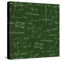 Blackboard with Geometric Shapes and Formulas-Olga Savinova-Stretched Canvas