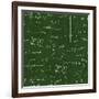 Blackboard with Geometric Shapes and Formulas-Olga Savinova-Framed Art Print