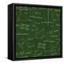 Blackboard with Geometric Shapes and Formulas-Olga Savinova-Framed Stretched Canvas