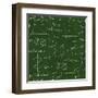 Blackboard with Geometric Shapes and Formulas-Olga Savinova-Framed Art Print