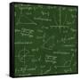 Blackboard with Geometric Shapes and Formulas-Olga Savinova-Framed Stretched Canvas