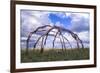 Blackfeet Sweat Lodge Frame Located on a Buffalo Jump Bluff in Montana-Angel Wynn-Framed Photographic Print