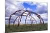 Blackfeet Sweat Lodge Frame Located on a Buffalo Jump Bluff in Montana-Angel Wynn-Mounted Photographic Print