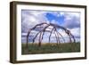 Blackfeet Sweat Lodge Frame Located on a Buffalo Jump Bluff in Montana-Angel Wynn-Framed Photographic Print