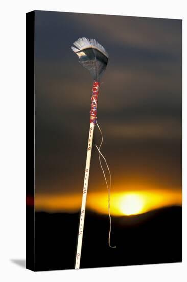 Blackfeet Talking Stick with Painted Designs, Aka Speakers Staff (PR)-Angel Wynn-Stretched Canvas