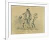 Blackfeet Warrior on Horseback, C.1833-43-Karl Bodmer-Framed Giclee Print