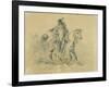 Blackfeet Warrior on Horseback, C.1833-43-Karl Bodmer-Framed Giclee Print