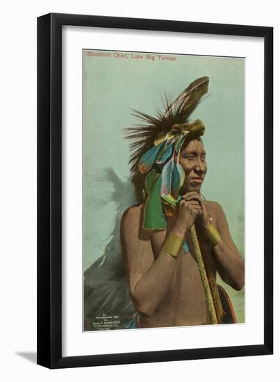 Blackfoot Chief, Luke Big Turnips-null-Framed Art Print