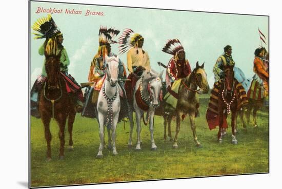 Blackfoot Indian Braves-null-Mounted Art Print