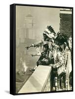 Blackfoot Indians on the Roof of the McAlpin Hotel, Refusing to Sleep in their Rooms, New York City-American Photographer-Framed Stretched Canvas