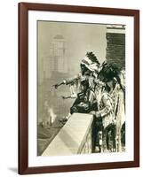 Blackfoot Indians on the Roof of the McAlpin Hotel, Refusing to Sleep in their Rooms, New York City-American Photographer-Framed Photographic Print