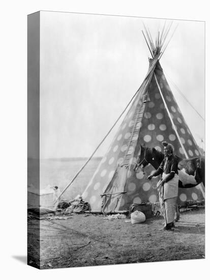 Blackfoot Tepee, c1927-Edward S. Curtis-Stretched Canvas