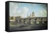 Blackfriars Bridge and St. Paul's Cathedral, about 1762-William Marlow-Framed Stretched Canvas