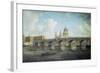 Blackfriars Bridge and St. Paul's Cathedral, about 1762-William Marlow-Framed Giclee Print