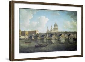 Blackfriars Bridge and St. Paul's Cathedral, about 1762-William Marlow-Framed Giclee Print