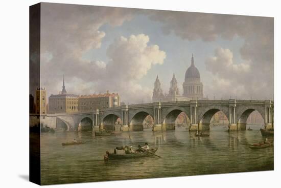 Blackfriars Bridge and St. Paul's Cathedral, C.1762-William Marlow-Stretched Canvas