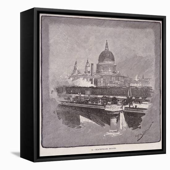 Blackfriars Bridge, London, 1796-James Walker-Framed Stretched Canvas