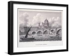 Blackfriars Bridge, London, 1827-George Cooke-Framed Giclee Print