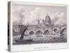 Blackfriars Bridge, London, 1827-George Cooke-Stretched Canvas