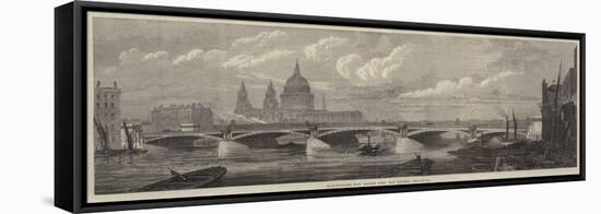 Blackfriars New Bridge over the Thames-null-Framed Stretched Canvas
