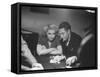 Blackjack Game in Progress at Las Vegas Club-Peter Stackpole-Framed Stretched Canvas