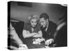 Blackjack Game in Progress at Las Vegas Club-Peter Stackpole-Stretched Canvas