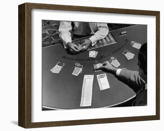 Blackjack is a Moneymaking Gambling Game in the Gambling Halls-J^ R^ Eyerman-Framed Photographic Print
