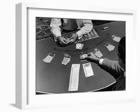 Blackjack is a Moneymaking Gambling Game in the Gambling Halls-J^ R^ Eyerman-Framed Photographic Print