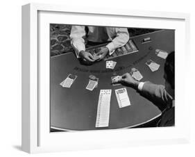 Blackjack is a Moneymaking Gambling Game in the Gambling Halls-J^ R^ Eyerman-Framed Photographic Print