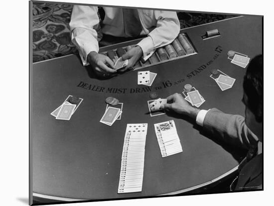Blackjack is a Moneymaking Gambling Game in the Gambling Halls-J^ R^ Eyerman-Mounted Photographic Print