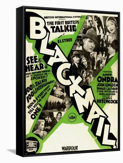 Blackmail, 1929, 1929, Directed by Alfred Hitchcock-null-Framed Stretched Canvas