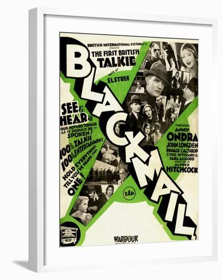 Blackmail, 1929, 1929, Directed by Alfred Hitchcock-null-Framed Giclee Print