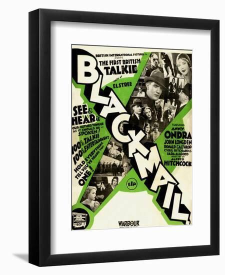 Blackmail, 1929, 1929, Directed by Alfred Hitchcock-null-Framed Giclee Print