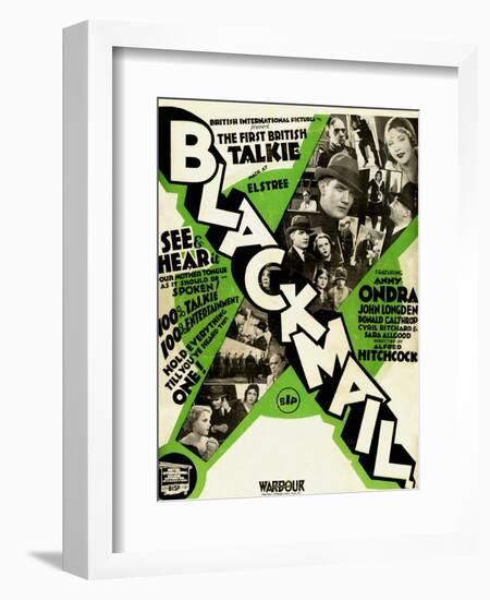 Blackmail, 1929, 1929, Directed by Alfred Hitchcock-null-Framed Giclee Print