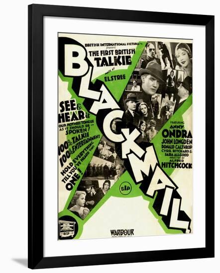 Blackmail, 1929, 1929, Directed by Alfred Hitchcock-null-Framed Giclee Print