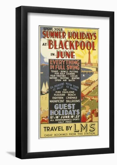 Blackpool in June-null-Framed Art Print