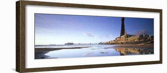 Blackpool seafront with North Pier and Tower.-Joe Cornish-Framed Photo