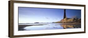 Blackpool seafront with North Pier and Tower.-Joe Cornish-Framed Photo