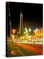 Blackpool Tower and Illuminations, Blackpool, Lancashire, England, United Kingdom-Roy Rainford-Stretched Canvas