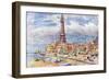 Blackpool, Tower, Beach-Albert Woods-Framed Art Print