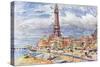 Blackpool, Tower, Beach-Albert Woods-Stretched Canvas