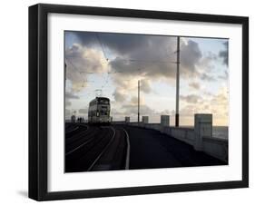 Blackpool Tram at Dusk, Blackpool, Lancashire, England, United Kingdom, Europe-Purcell-Holmes-Framed Photographic Print