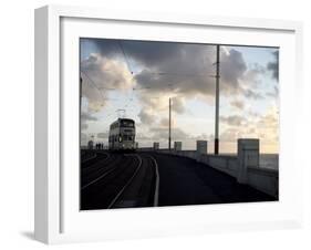 Blackpool Tram at Dusk, Blackpool, Lancashire, England, United Kingdom, Europe-Purcell-Holmes-Framed Photographic Print