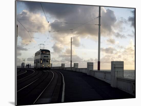 Blackpool Tram at Dusk, Blackpool, Lancashire, England, United Kingdom, Europe-Purcell-Holmes-Mounted Photographic Print