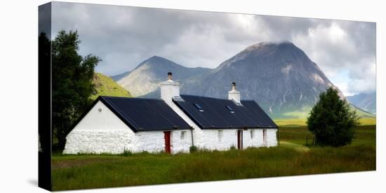 Blackrock Cottage, Glencoe, Scotland, United Kingdom-Karen Deakin-Stretched Canvas